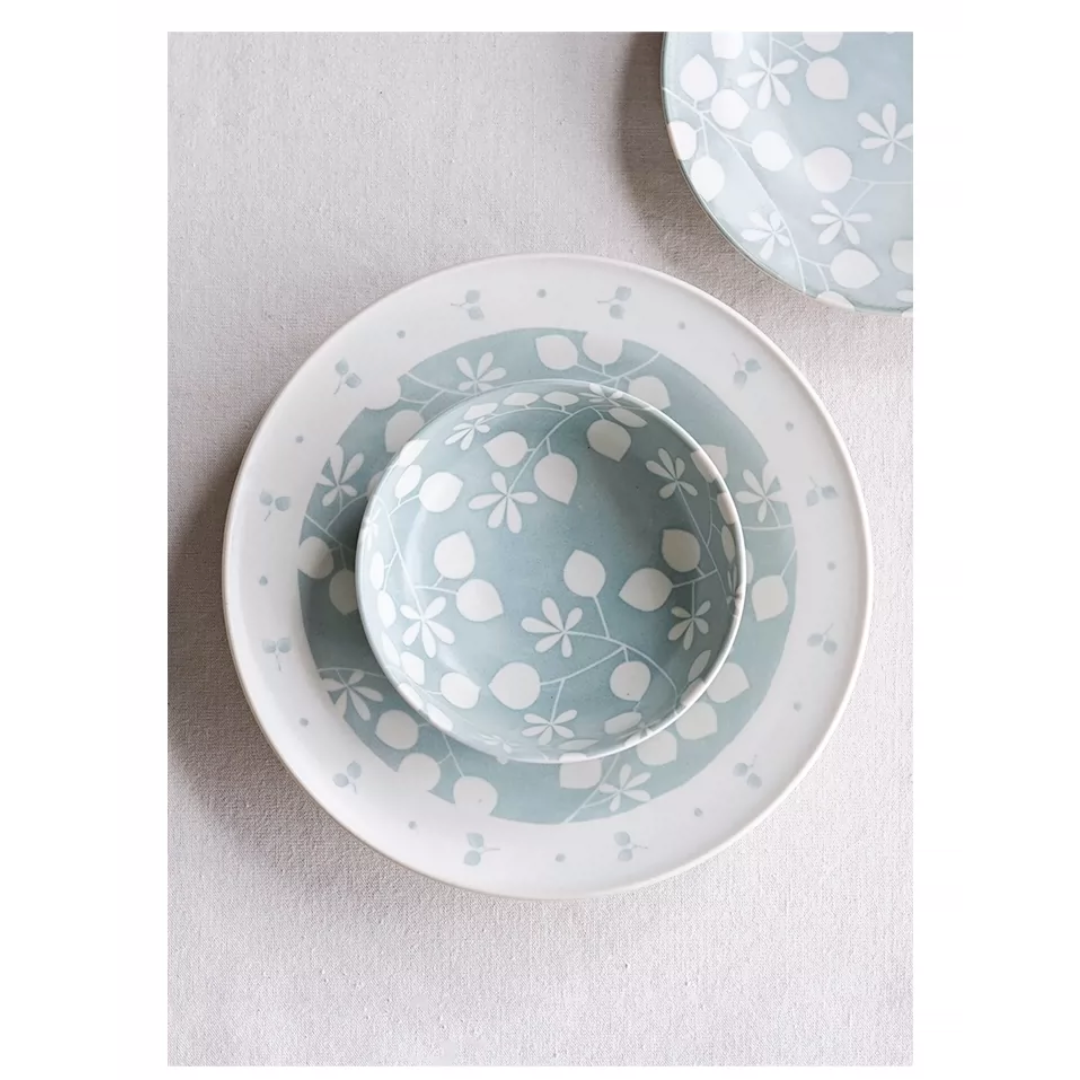 【預購】日本製 井田系列 美濃燒手繪風植物ヤマ吾陶器 (Yamago) 草本花葉陶瓷餐具組