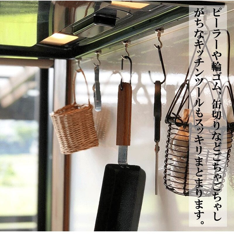 【預購】日本進口 Shimoyama 霜山 磁鐵掛鉤免打孔金屬廚房冰箱掛鉤 (4入)