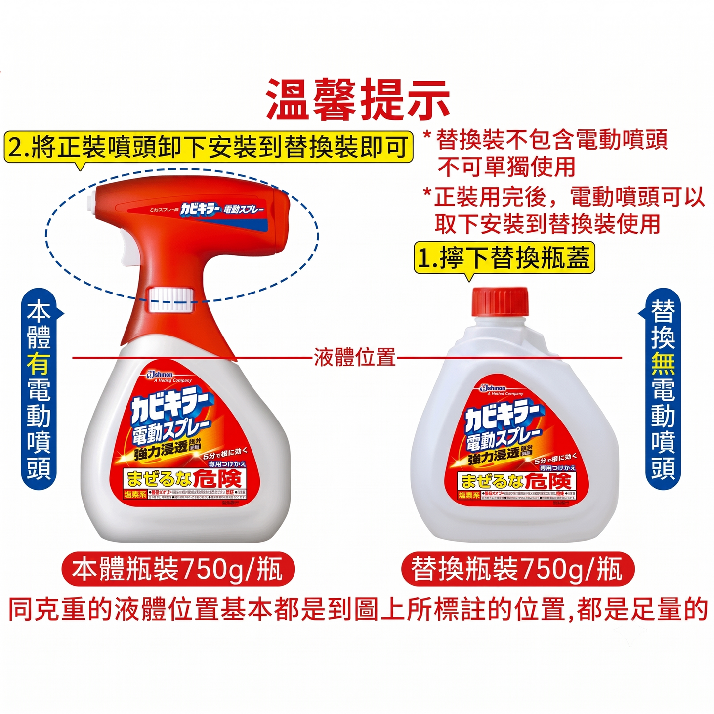 【預購】日本製 莊臣johnson Kabikiller 霉菌殺手電動噴霧 (750g)