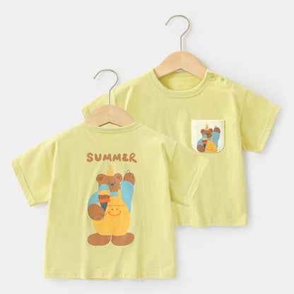 【預購】夏季 男寶寶 動物恐龍森林造型 純棉短袖T恤 (款式持續更新)