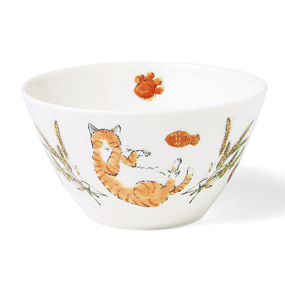 【預購】日本製 FELISSIMO 貓部 Haramichiyo老師繪畫 貓咪早餐深碗/餐碟