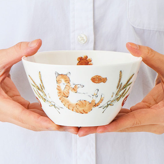 【預購】日本製 FELISSIMO 貓部 Haramichiyo老師繪畫 貓咪早餐深碗/餐碟