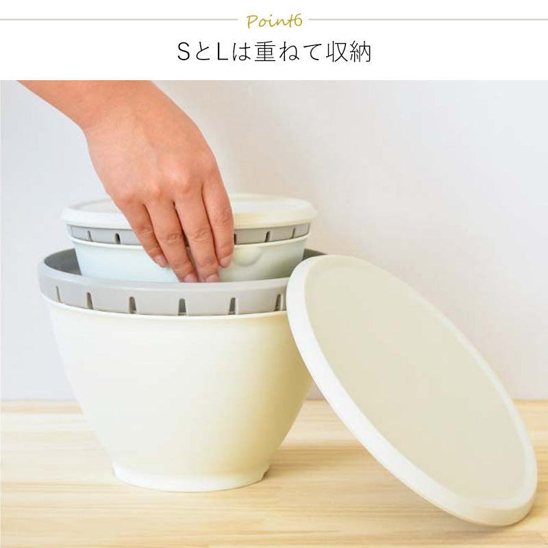【預購】日本製 防污抗菌 耐熱漏勺瀝水料理碗 (2件套) - Cnjpkitchen ❤️ 🇯🇵日本廚具 家居生活雜貨店