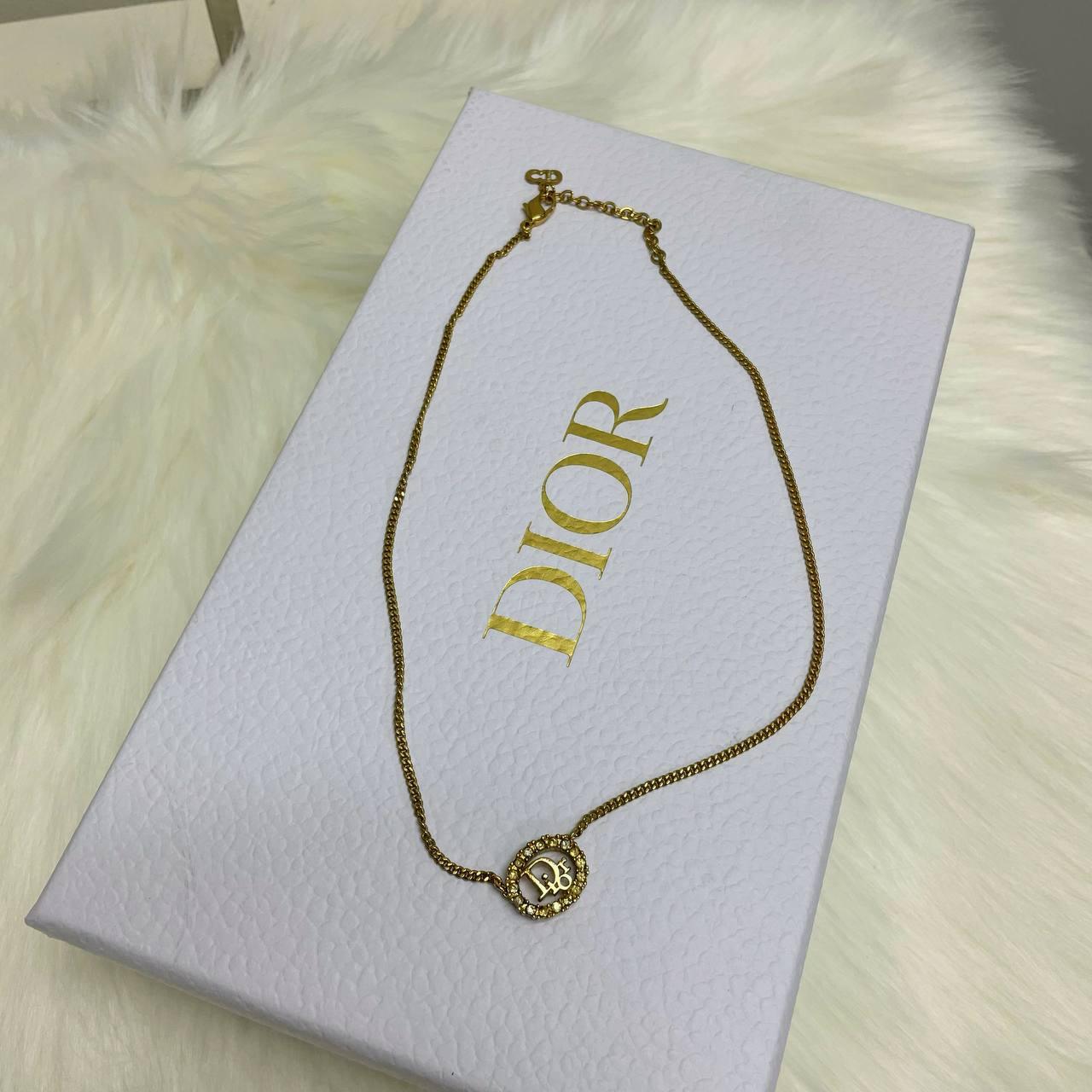 【 In - Stock 】Christian Dior Logo Vintage Necklace 水鑽頸鏈 - Cnjpkitchen ❤️ 🇯🇵日本廚具 家居生活雜貨店