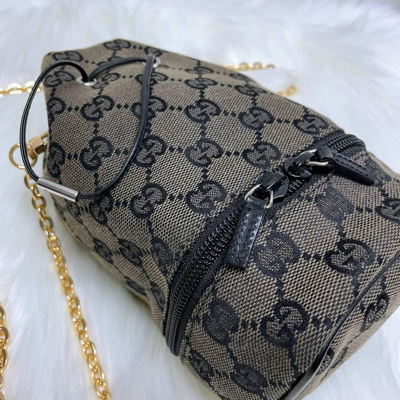 【 In - Stock 】Gucci GG 黑色帆布抽繩迷你包 - Cnjpkitchen ❤️ 🇯🇵日本廚具 家居生活雜貨店