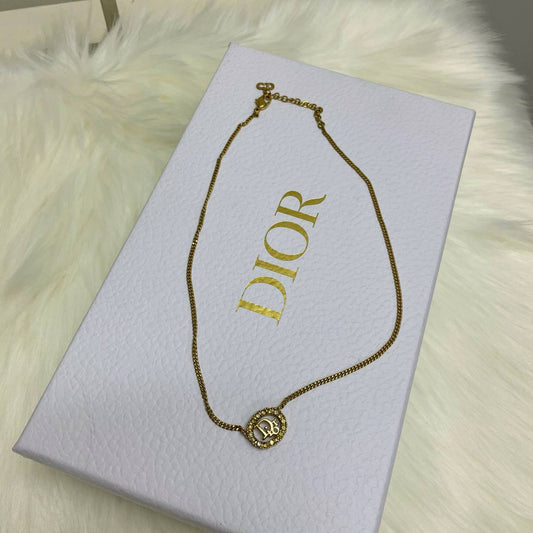 【 In-Stock 】Christian Dior Logo Vintage Necklace 水鑽頸鏈