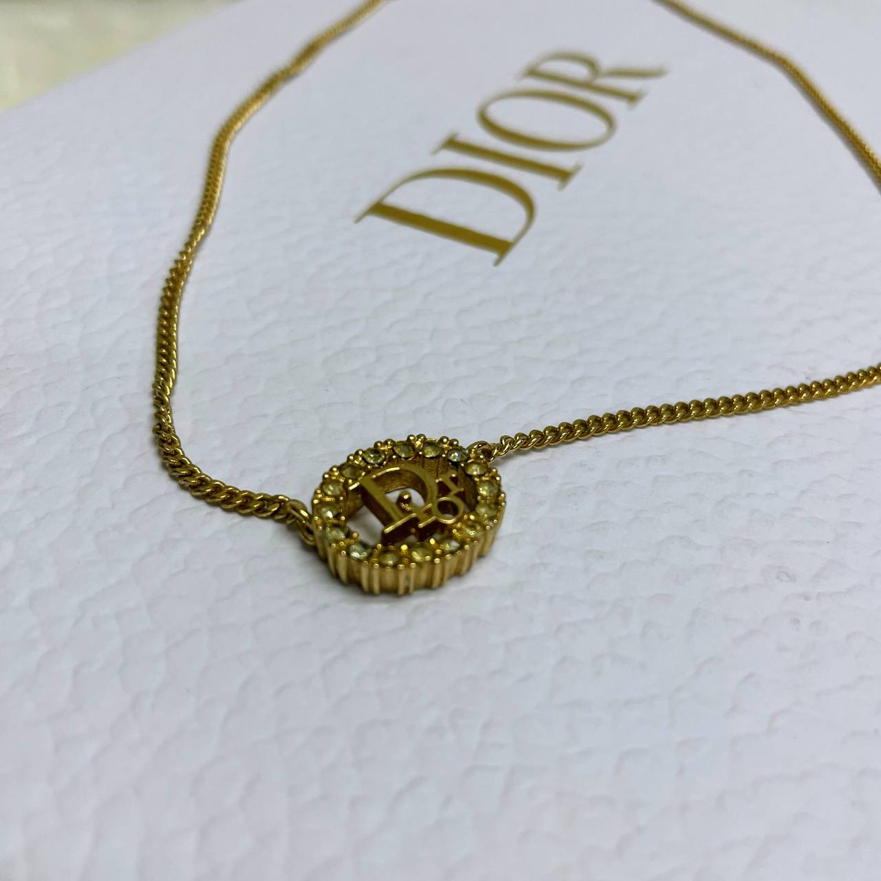 【 In-Stock 】Christian Dior Logo Vintage Necklace 水鑽頸鏈