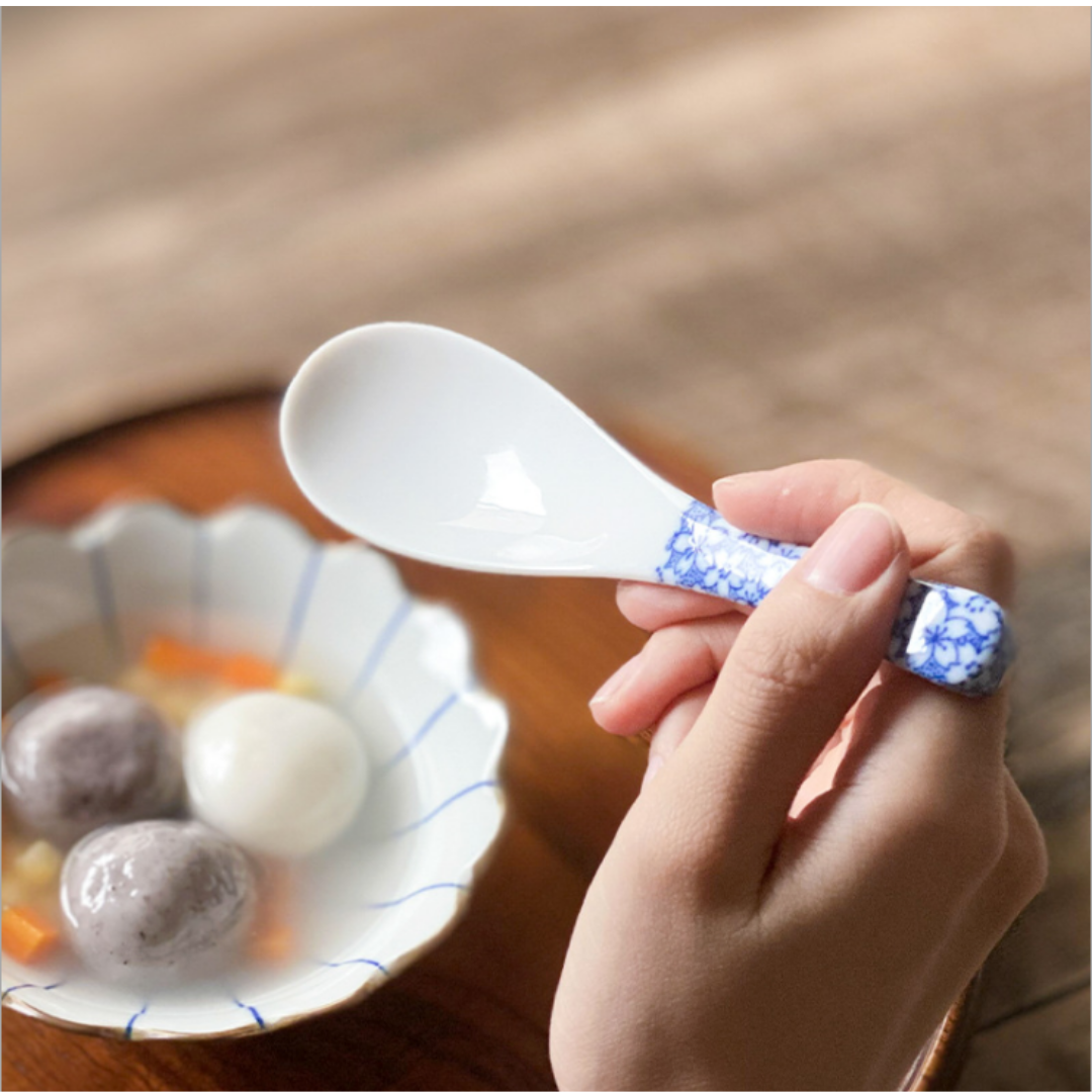 【預購】日本製 彩色碎花陶瓷勺 (5入)
