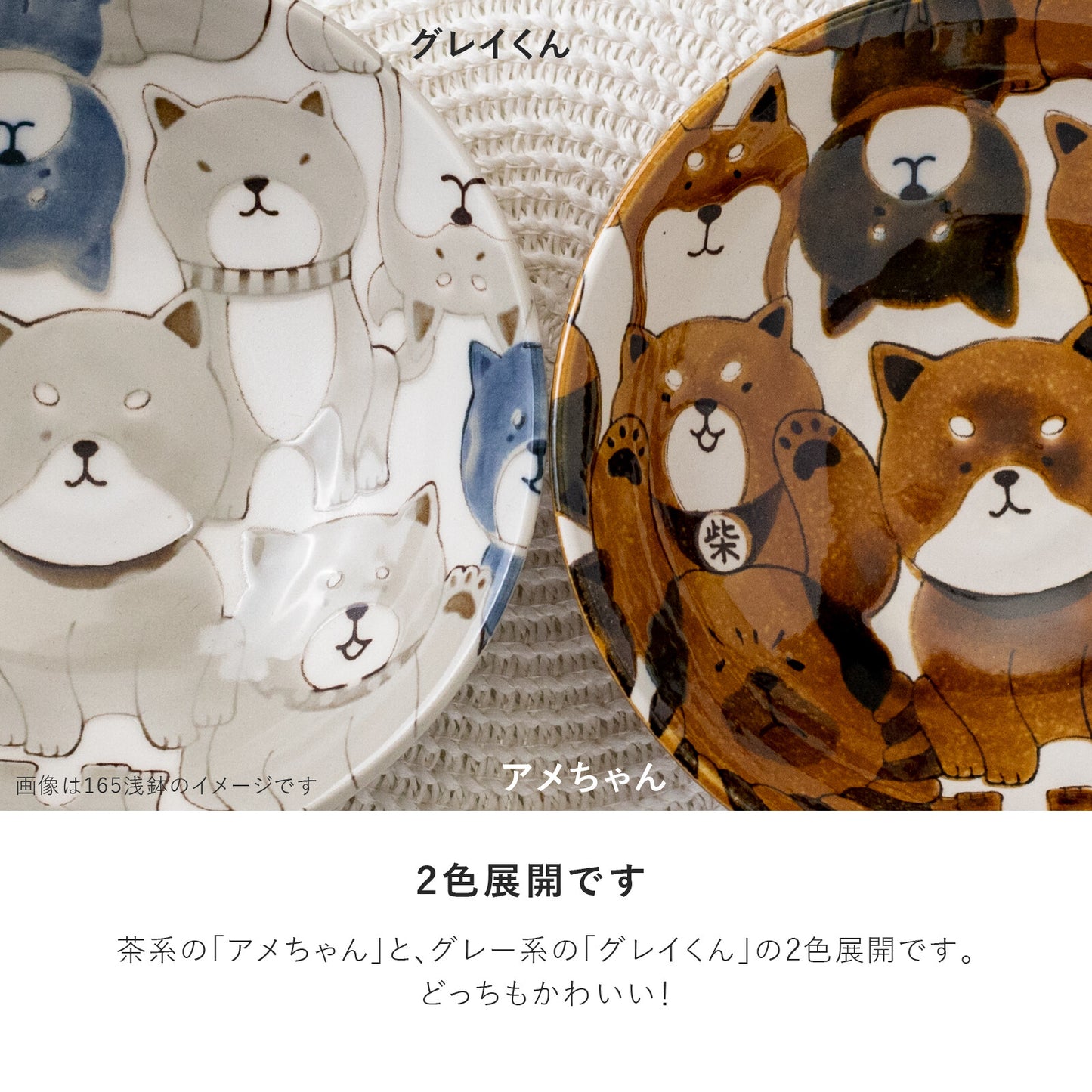 【預購】日本製 わんわん 柴犬陶瓷大碗碟兩色選 (23.5cm)