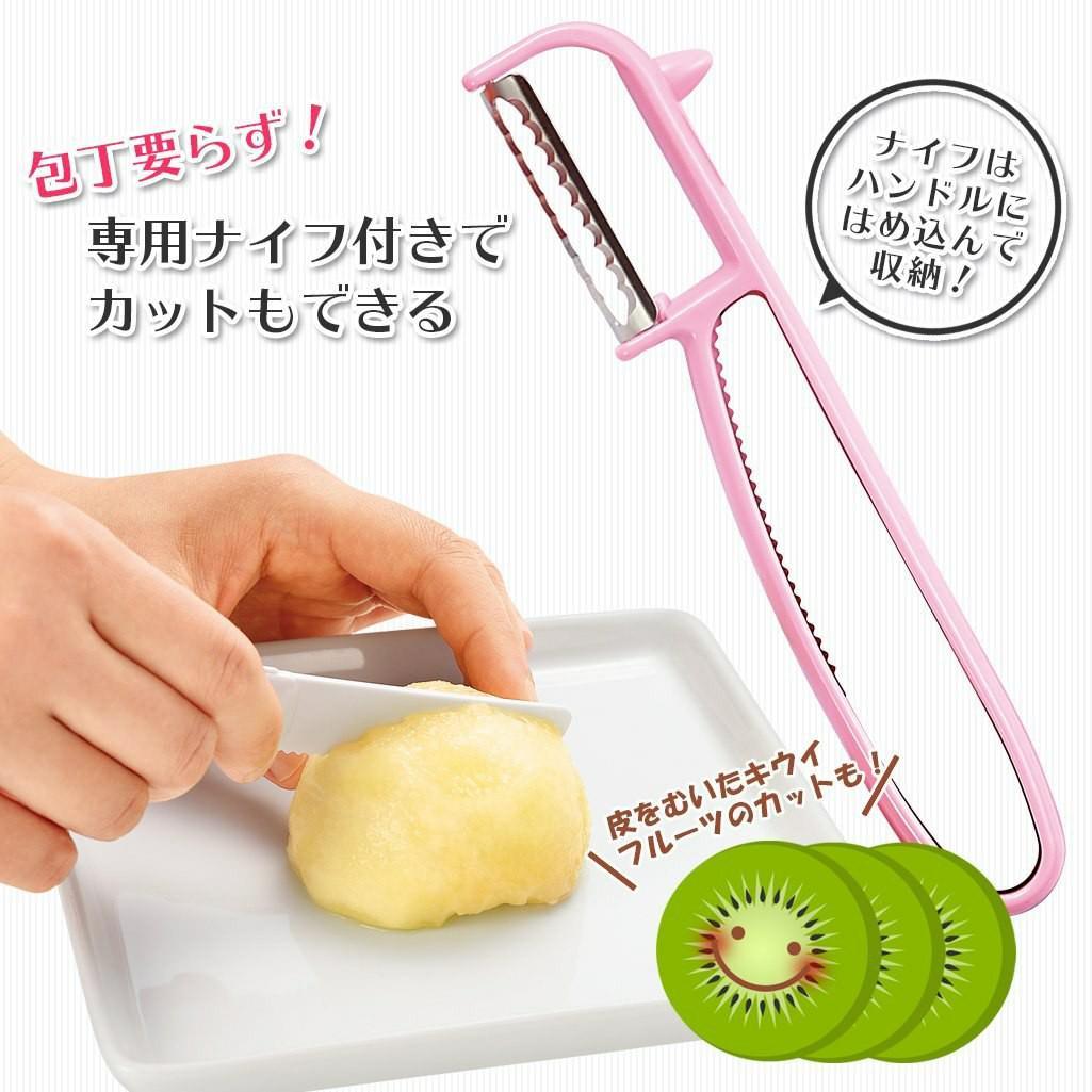 【現貨】🇯🇵日本製 ꜱʜɪᴍᴏᴍᴜʀᴀ ᴋᴏɢʏᴏ下村工業 粉紅薄皮水果刨刀 削皮刀