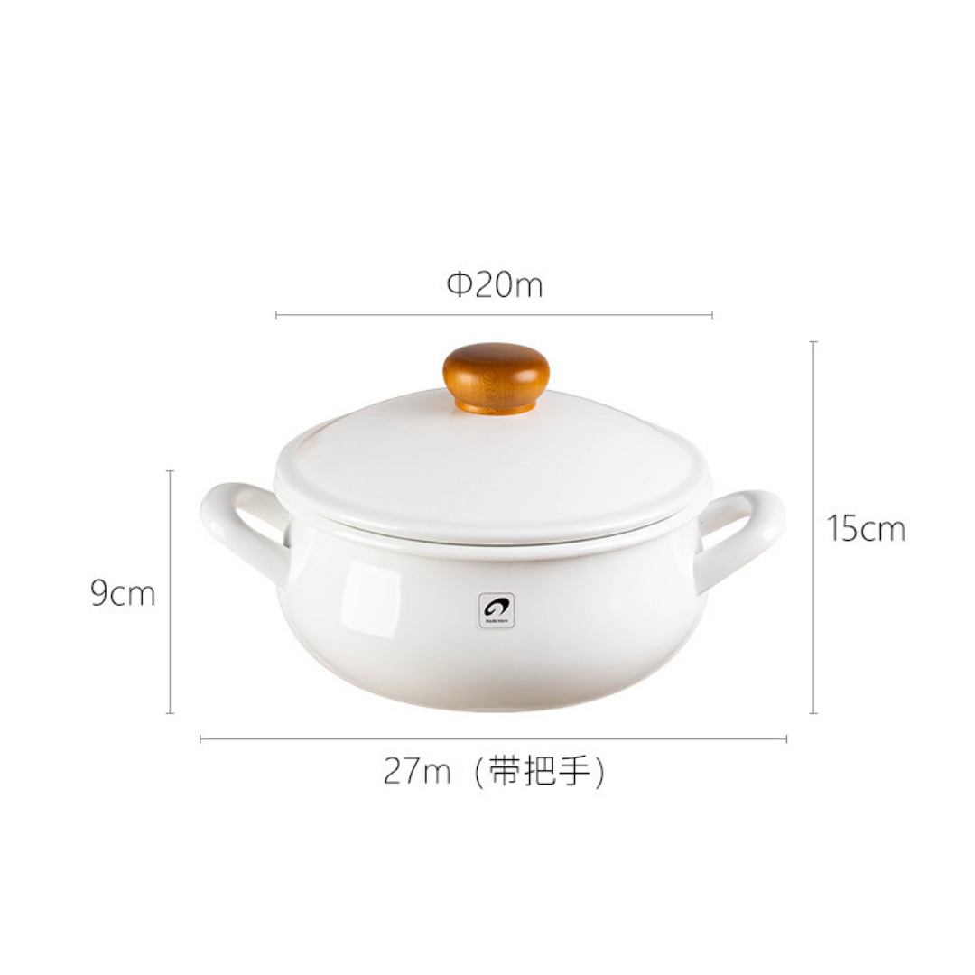 【預購】日本製  野田琺瑯 搪瓷 白色雙耳鍋 (2.6L)