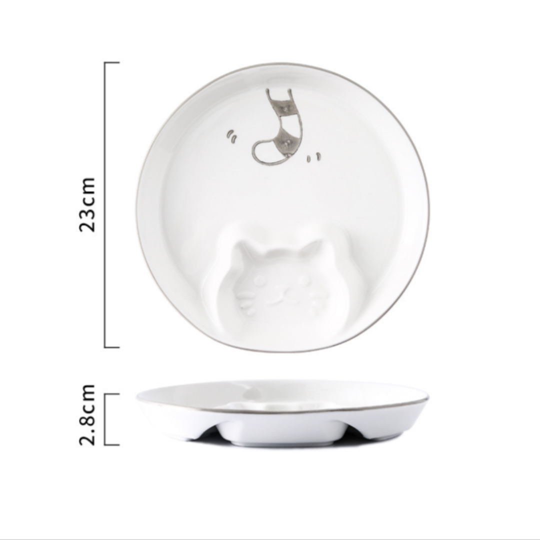 【預購】貓貓造型餃子連調味碟陶瓷盤 - Cnjpkitchen ❤️ 🇯🇵日本廚具 家居生活雜貨店