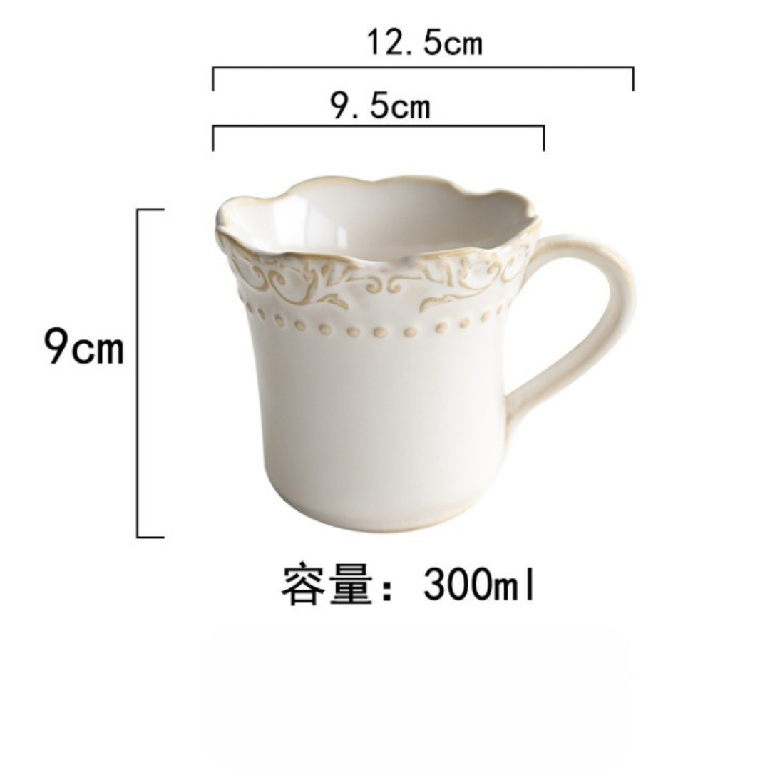 【預購】法式復古浮雕陶瓷湯碗餐盤 - Cnjpkitchen ❤️ 🇯🇵日本廚具 家居生活雜貨店