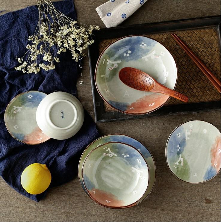 【現貨】 🇯🇵 日本製 Mino Ware 美濃燒瓷器兔仔餐碟碗套 (2入) - Cnjpkitchen ❤️ 🇯🇵日本廚具 家居生活雜貨店