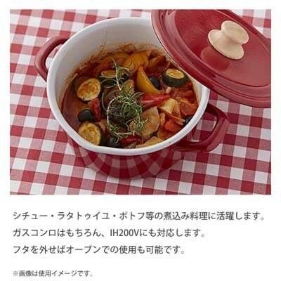 【預購】日本進口 Honey Ware Cocotte 2柄帶蓋富士搪瓷鍋 (18ᴄᴍ)