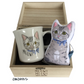【預購】日本製 MEOW!MEOW! 貓咪馬克杯及手托 連木盒套裝
