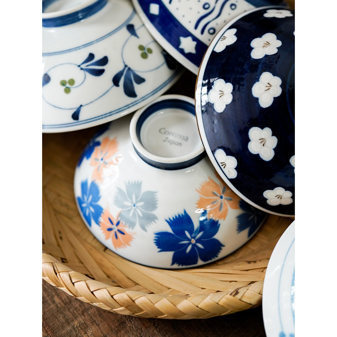 【預購】日本製 YAMAHIDE 美濃燒 和風花紋碗