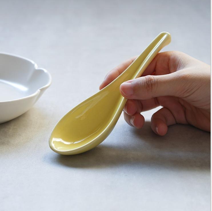 【現貨】馬卡龍色 直柄中式陶瓷湯勺 (2入)