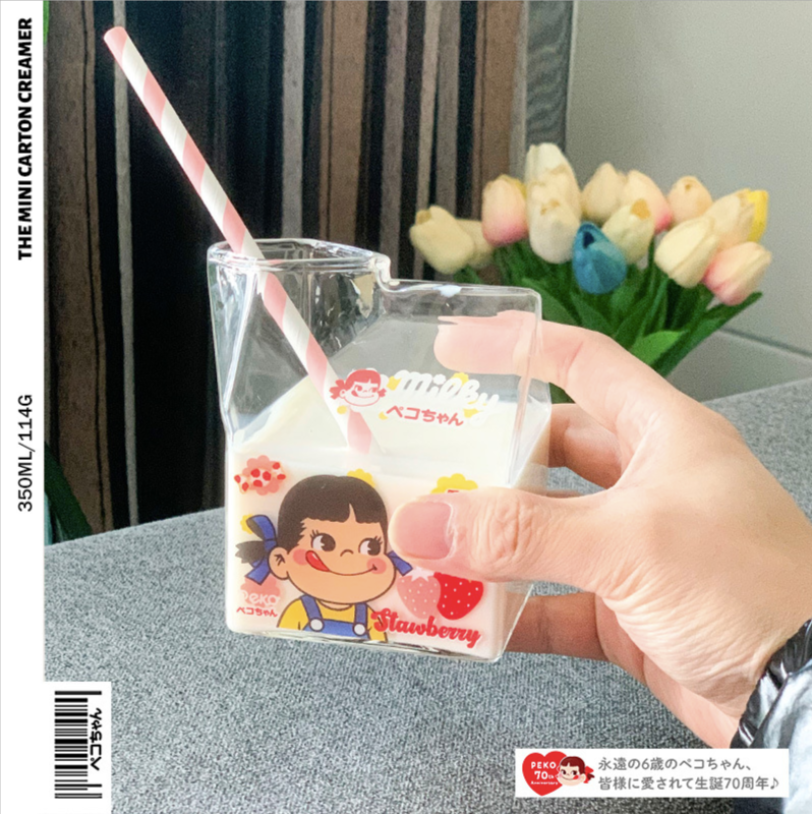 【現貨】牛奶妹10週年限定款 耐熱方形玻璃牛奶盒