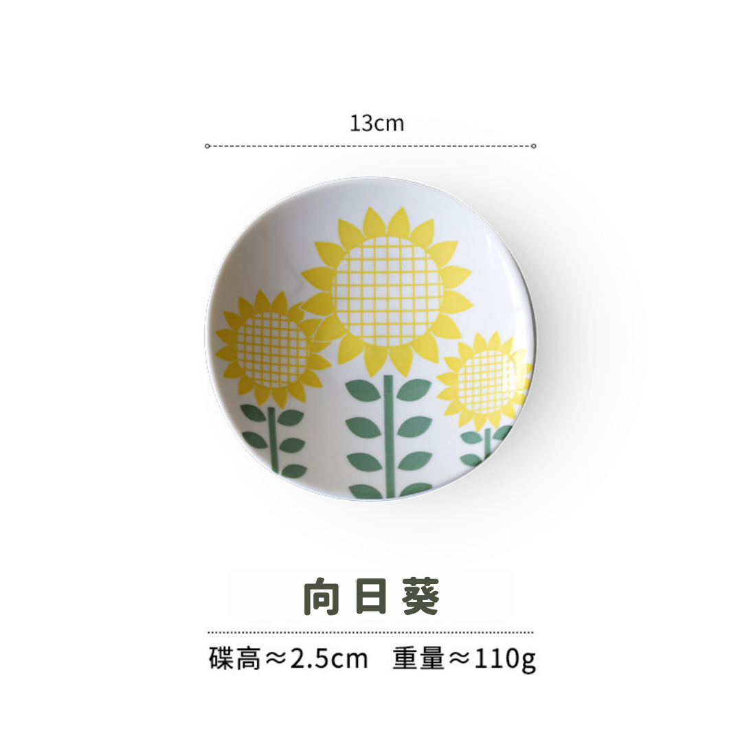 【預購】日本製 復古花花圖案 陶瓷水果蛋糕碟 (13cm）