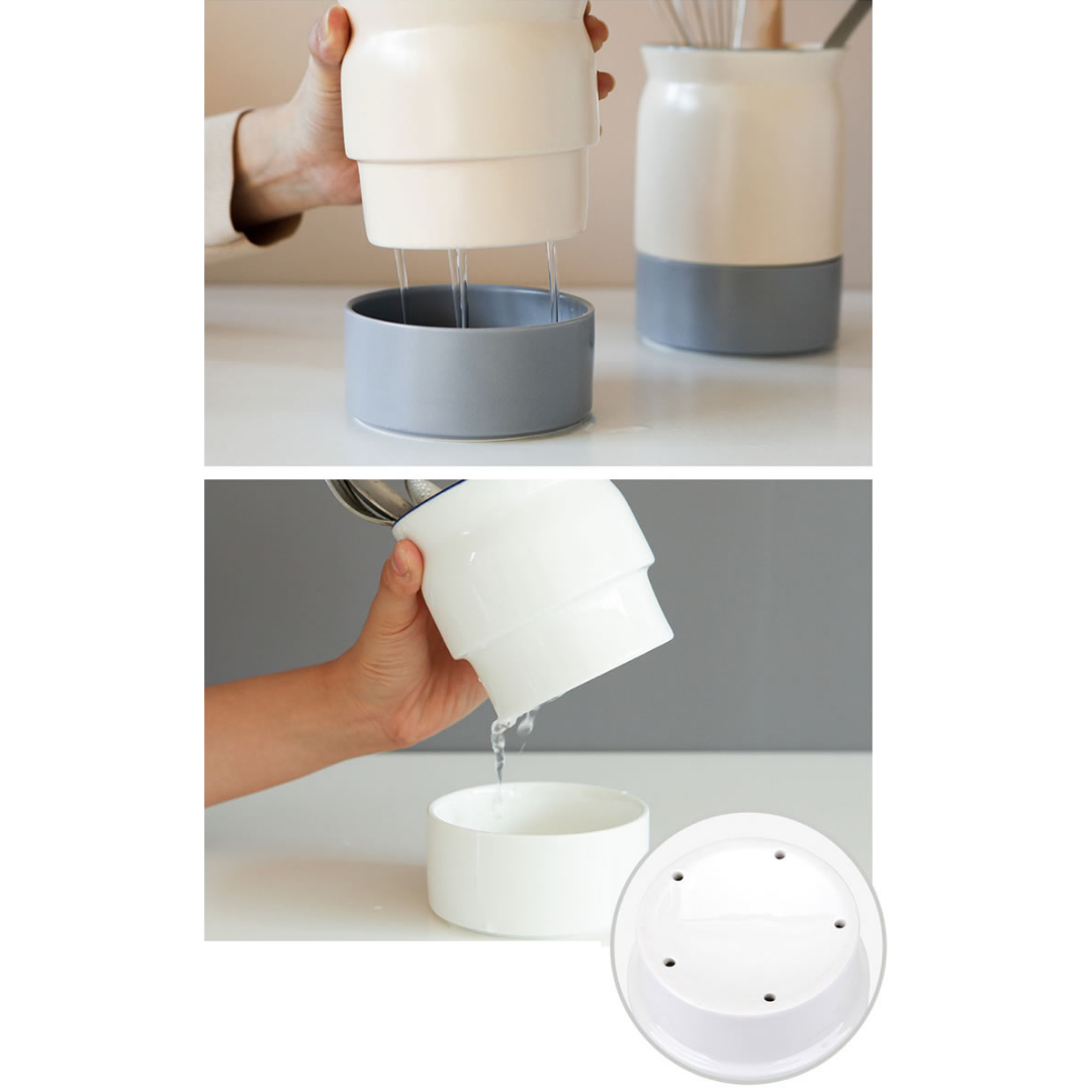 【預購】韓國進口 Dailylike 簡約陶瓷可拆瀝水筒套裝 (2入) - Cnjpkitchen ❤️ 🇯🇵日本廚具 家居生活雜貨店