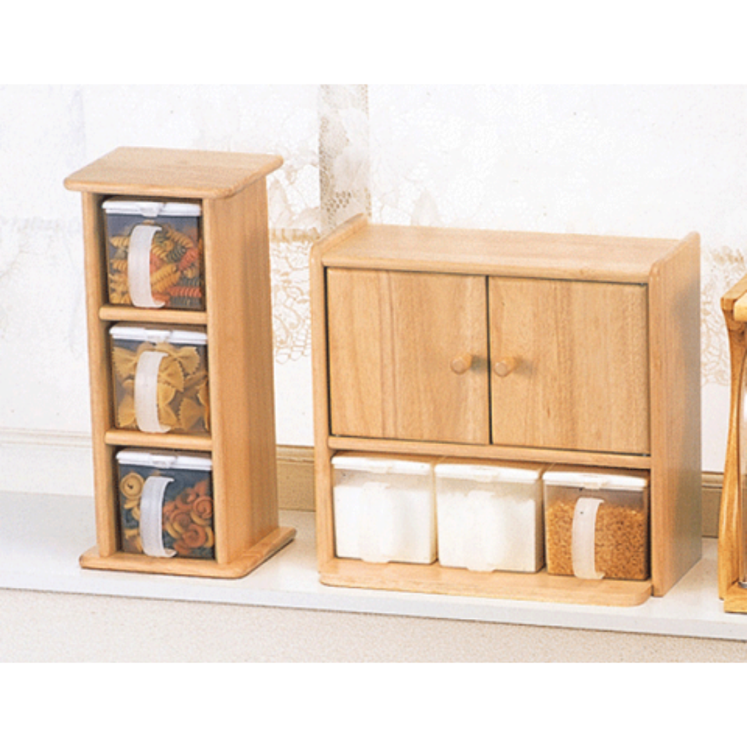 【預購】日本進口 PEARL METAL 木製廚房儲物櫃 (附3個調味料盒）