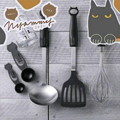 【預購】🇯🇵日本製 Kaijirushi不銹鋼 Nyammy 貓咪廚具套裝(4件入)⠀