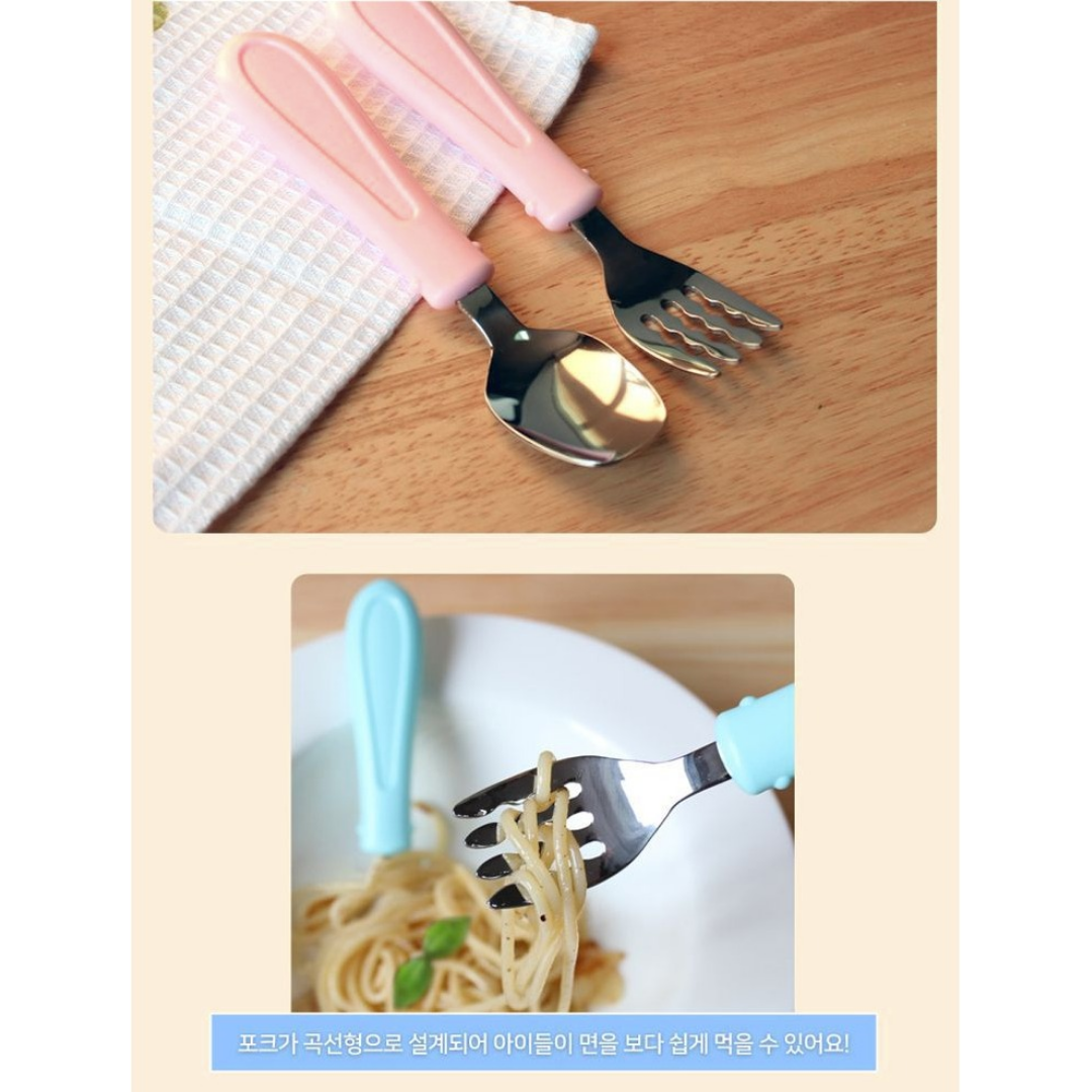 【預購】韓國製 幼兒不銹鋼兔仔勺叉餐具 - Cnjpkitchen ❤️ 🇯🇵日本廚具 家居生活雜貨店