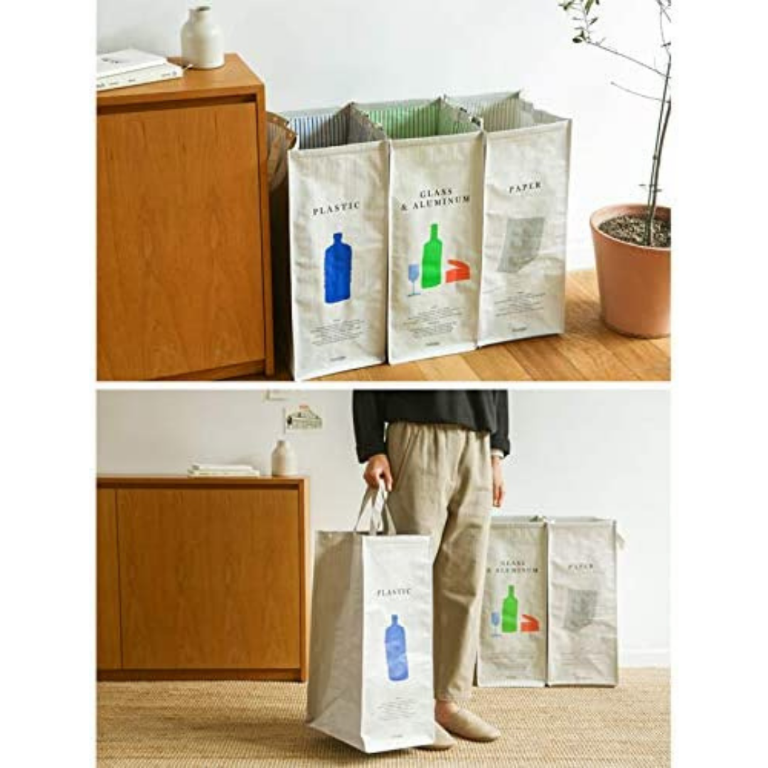 【預購】韓國DAILYLIKE 防水環保分類回收組合袋 垃圾桶 (3個入) - Cnjpkitchen ❤️ 🇯🇵日本廚具 家居生活雜貨店
