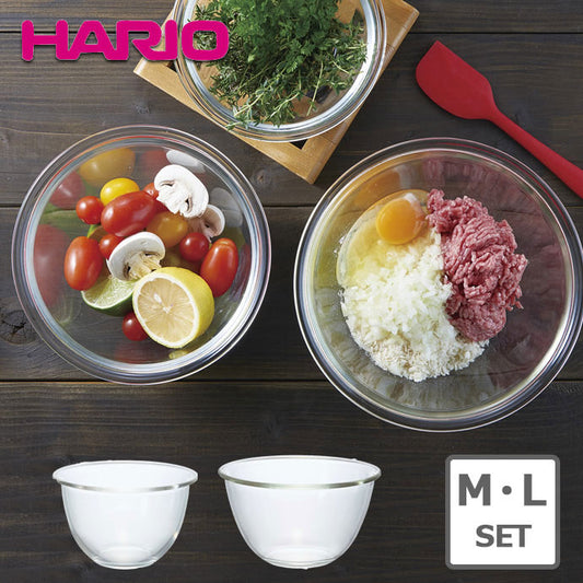 【預購】日本製 HARIO 耐熱玻璃料理碗 (M.L SET)