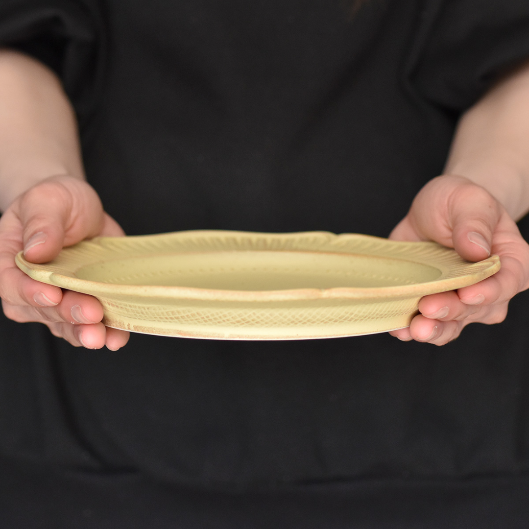 【預購】日本製 Rinka Nunome復古花邊美濃燒餐碟 (20.8cm) - Cnjpkitchen ❤️ 🇯🇵日本廚具 家居生活雜貨店