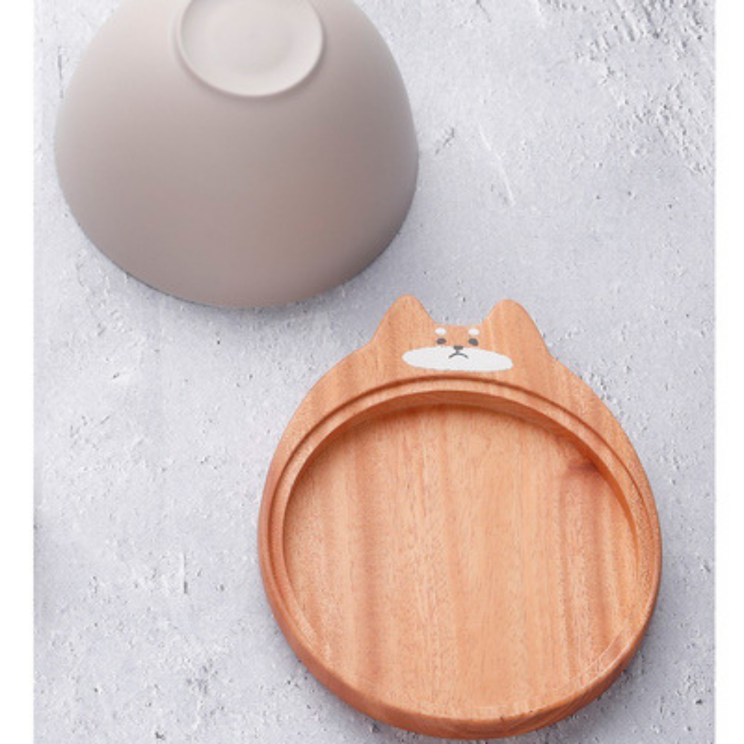 【預購】日本製 Fluffy 可愛柴犬貓貓造型木蓋飯碗 - Cnjpkitchen ❤️ 🇯🇵日本廚具 家居生活雜貨店