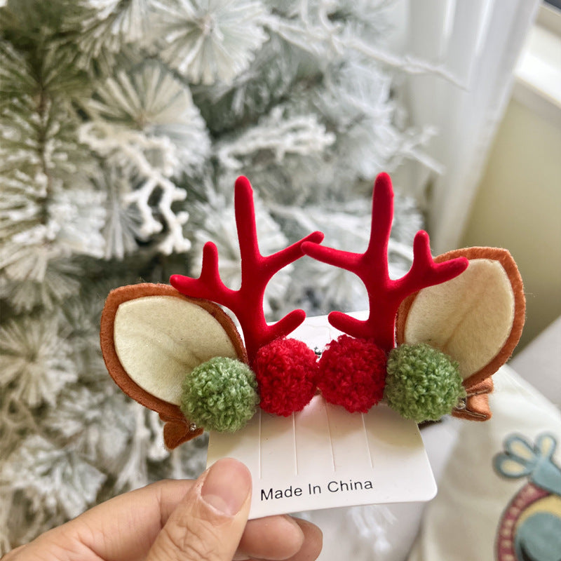 【預購】聖誕鹿造型頭飾 毛絨耳朵髮夾