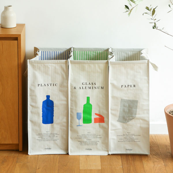 【預購】韓國DAILYLIKE 防水環保分類回收組合袋 垃圾桶 (3個入)