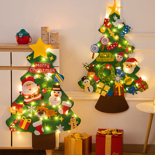 【預購】聖誕節 兒童手工立體DIY 發光毛氈聖誕樹