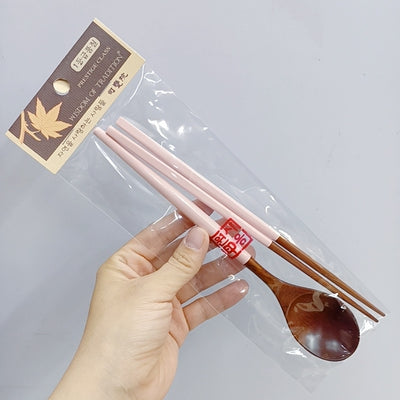 【預購】韓國製 LLARISSA 馬卡龍色 天然實木匙勺筷子套裝