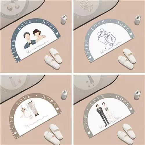 【預購】韓式新婚浴室防滑門口吸水地墊 - Cnjpkitchen ❤️ 🇯🇵日本廚具 家居生活雜貨店