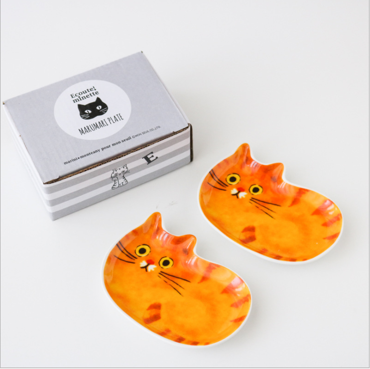 【預購】直立貓貓陶瓷調味碟/醬油碟 (1對2入) - Cnjpkitchen ❤️ 🇯🇵日本廚具 家居生活雜貨店
