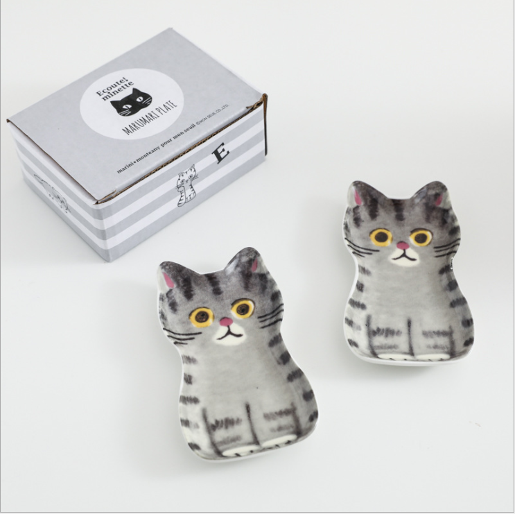 【預購】直立貓貓陶瓷調味碟/醬油碟 (1對2入)
