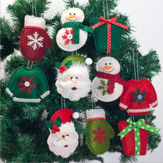 【預購】聖誕樹裝飾布藝吊飾套裝