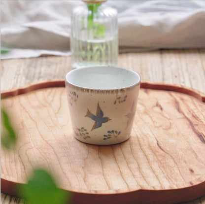 【預購】日本製 復古 燕子松鼠陶瓷杯