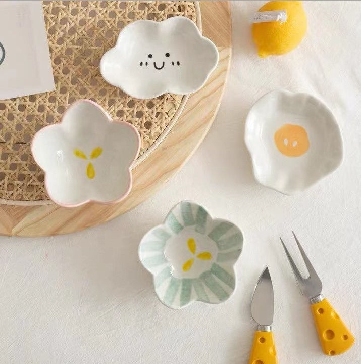【預購】可愛 陶瓷調味料小碟 (1套4隻) - Cnjpkitchen ❤️ 🇯🇵日本廚具 家居生活雜貨店