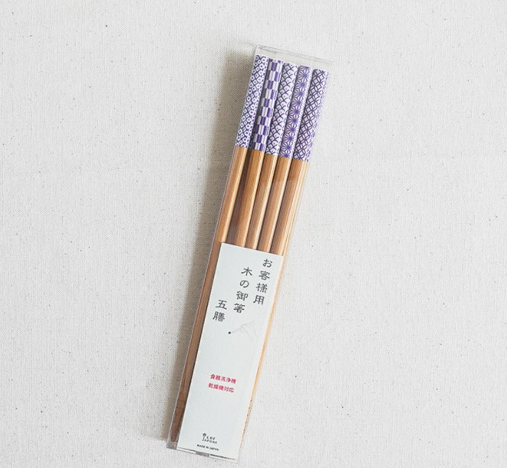 【預購】日本製 天然木竹制筷子套装 (5入)