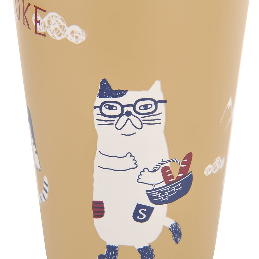 【預購】日本進口 kusuguru 眼鏡貓貓不銹鋼保温咖啡杯